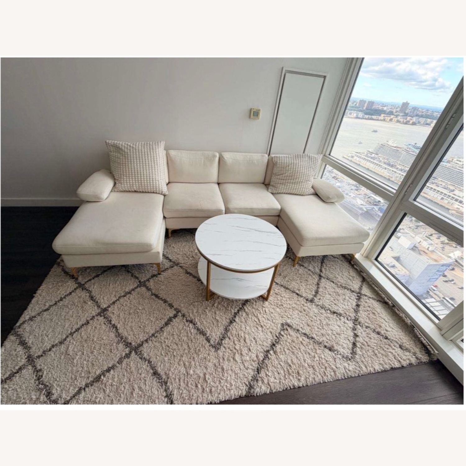 White U-shaped Sectional Sofa - image-1