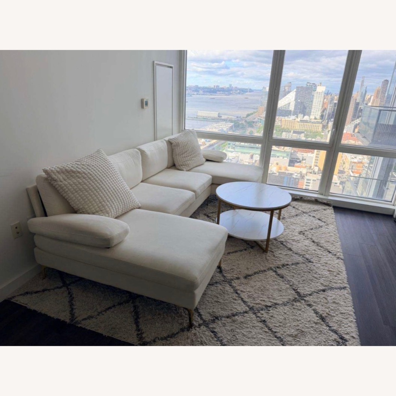 White U-shaped Sectional Sofa - image-2