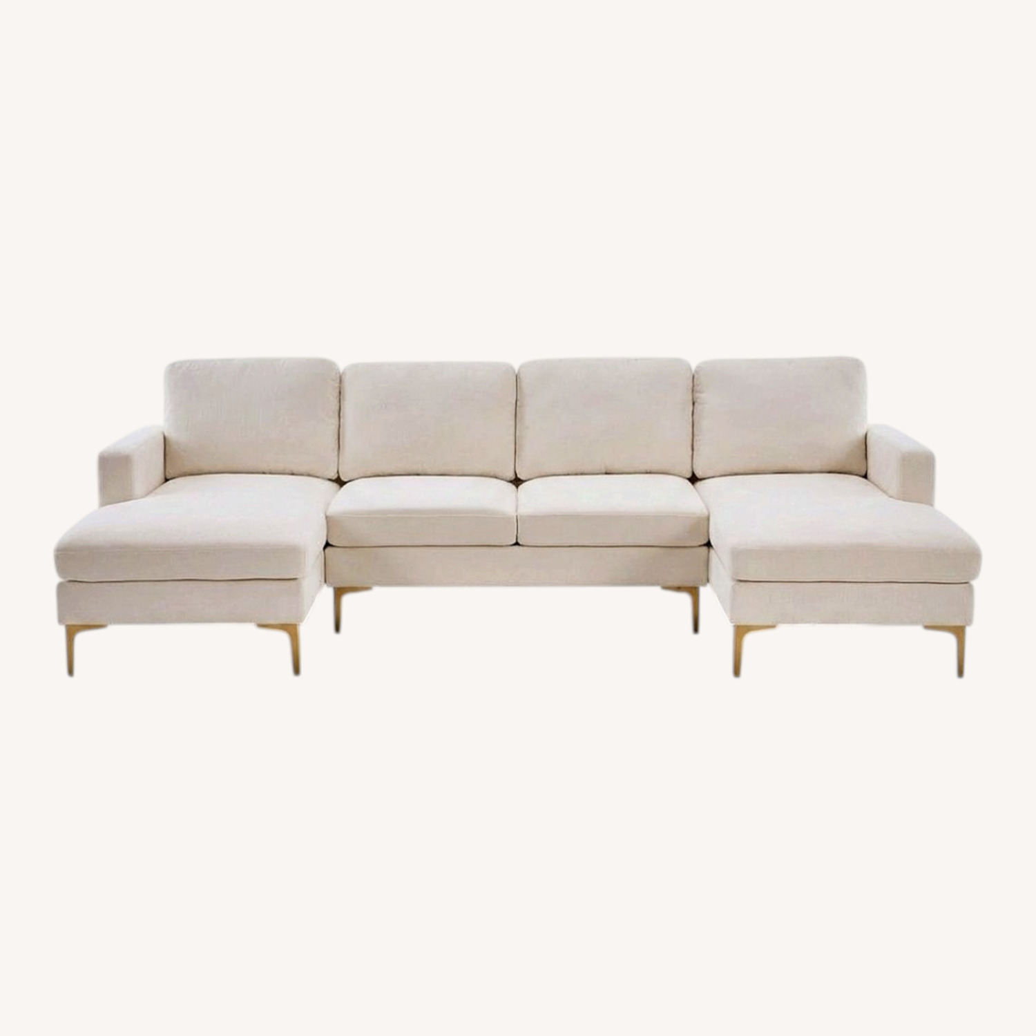 White U-shaped Sectional Sofa - image-0
