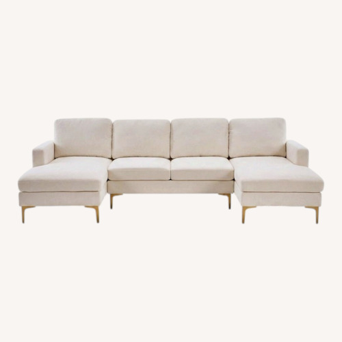 Used White U-shaped Sectional Sofa  for sale on AptDeco