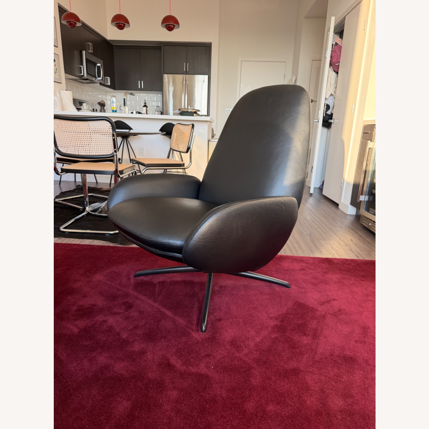 Design Within Reach Vala Black Leather Recliner - image-1
