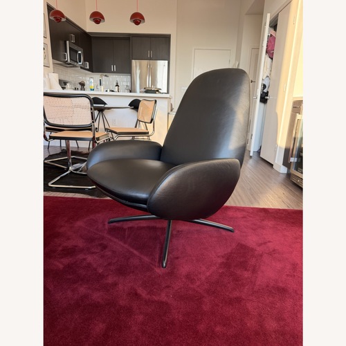 Used Design Within Reach Vala Black Leather Recliner for sale on AptDeco