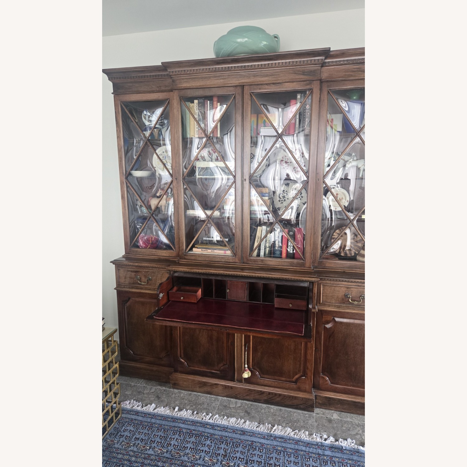 Vintage/Antique Dark Brown Wood Breakfront - image-2