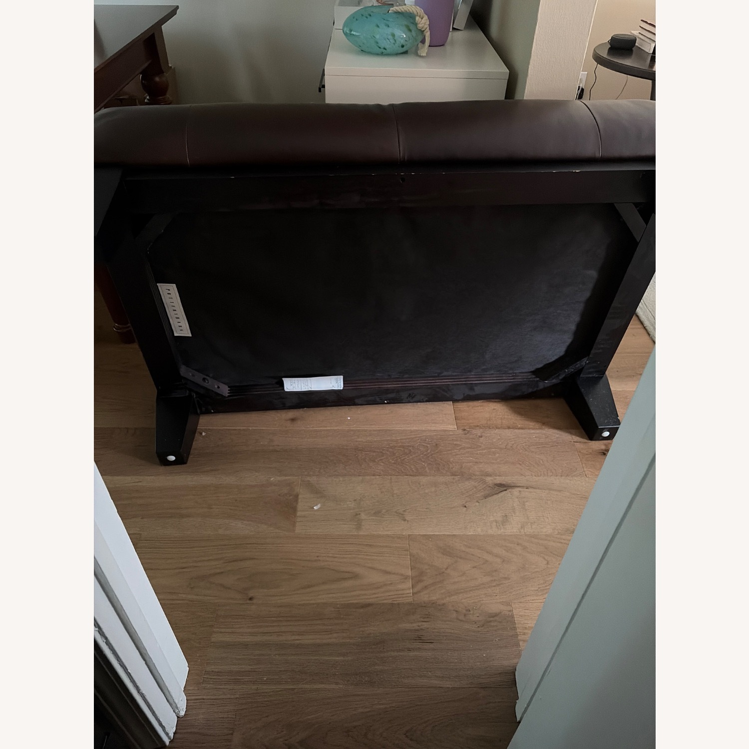 Pottery Barn Sullivan Dark Brown Leather Coffee Table - image-2