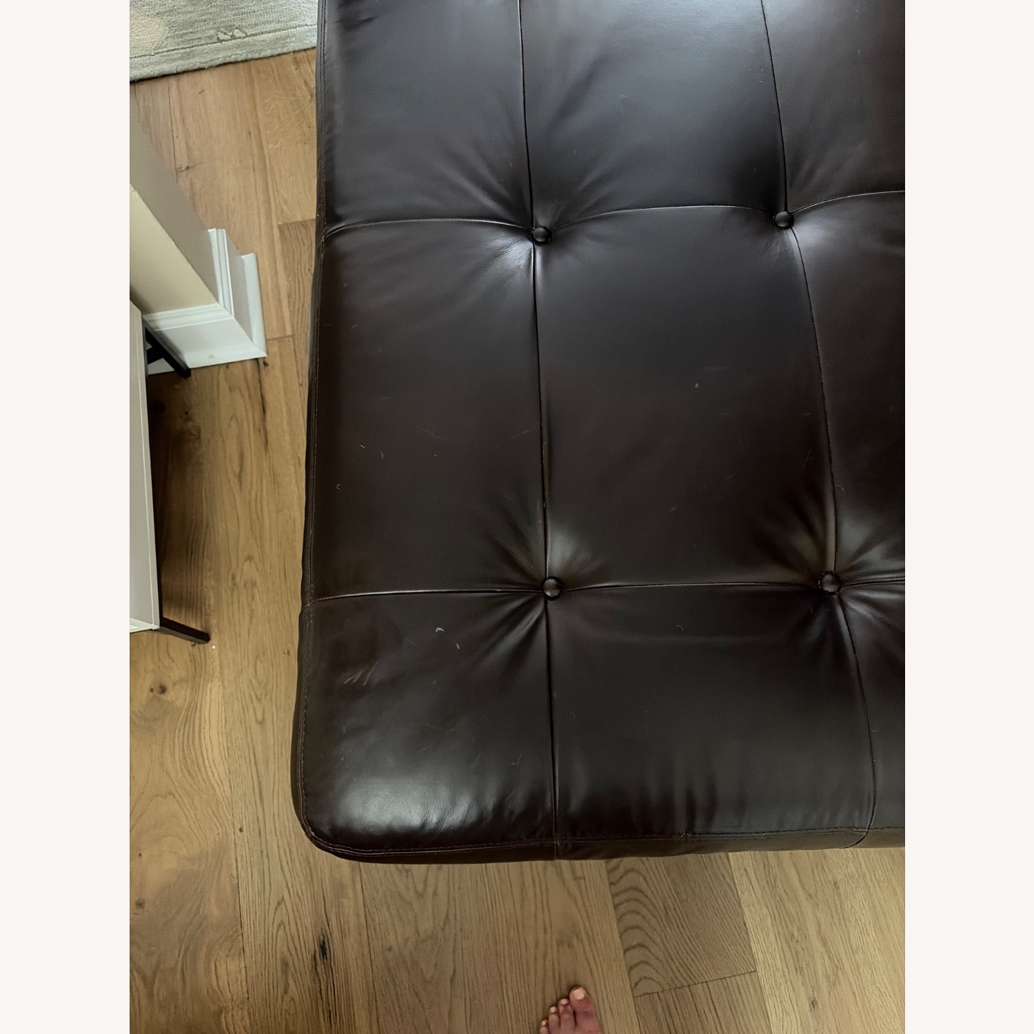 Pottery Barn Sullivan Dark Brown Leather Coffee Table - image-4