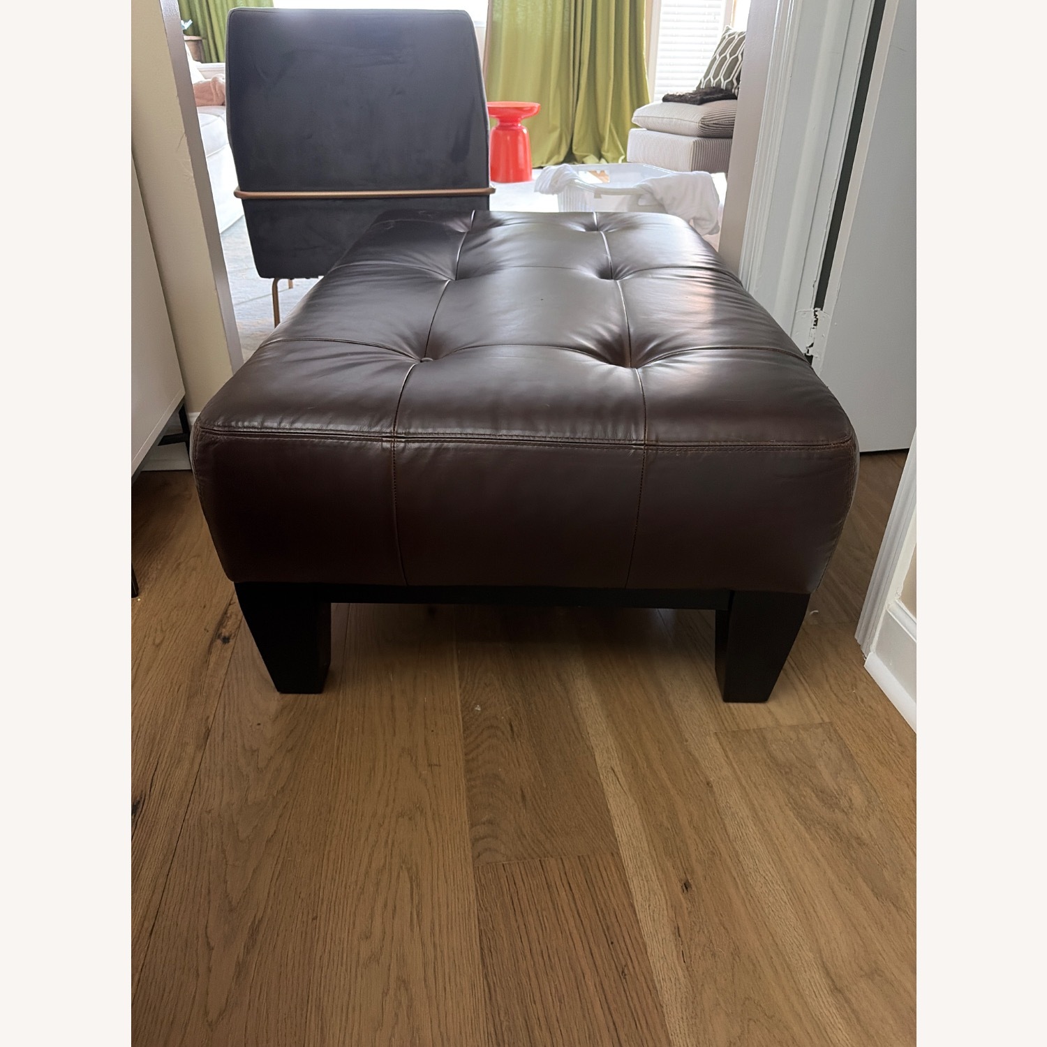 Pottery Barn Sullivan Dark Brown Leather Coffee Table - image-3