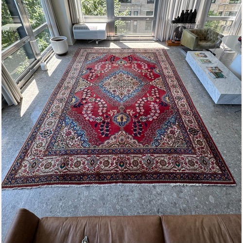 Used 1930s Iranian Wool Area Rug 9' x 13' for sale on AptDeco