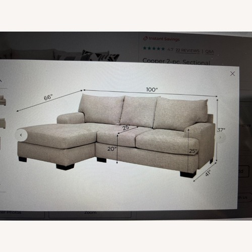 Used Raymour & Flanigan Cooper 2- piece Sectional for sale on AptDeco