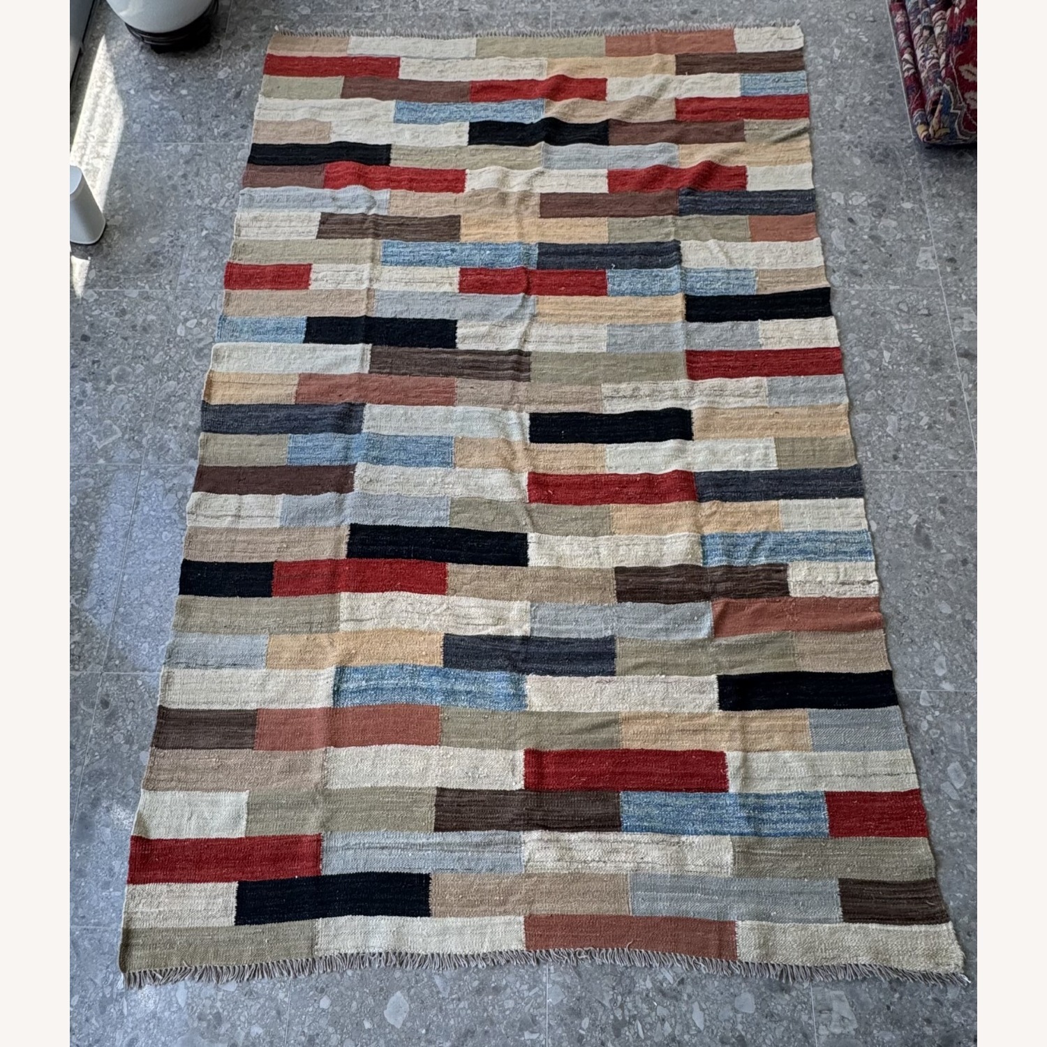 Graphic Cotton Area Rug 6' x 9' - image-1