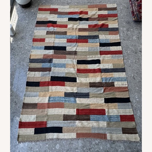 Used Graphic Cotton Area Rug 6' x 9' for sale on AptDeco