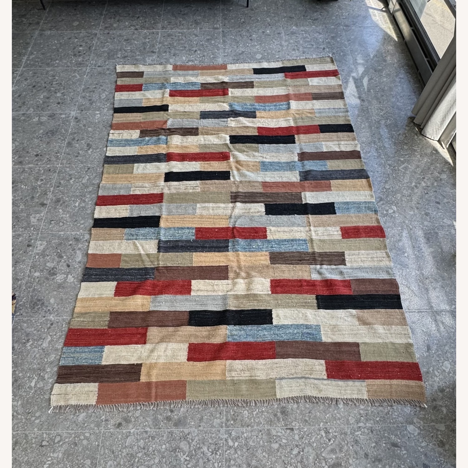 Graphic Cotton Area Rug 6' x 9' - image-3