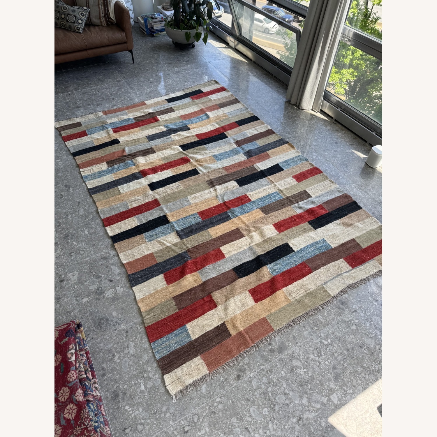 Graphic Cotton Area Rug 6' x 9' - image-2