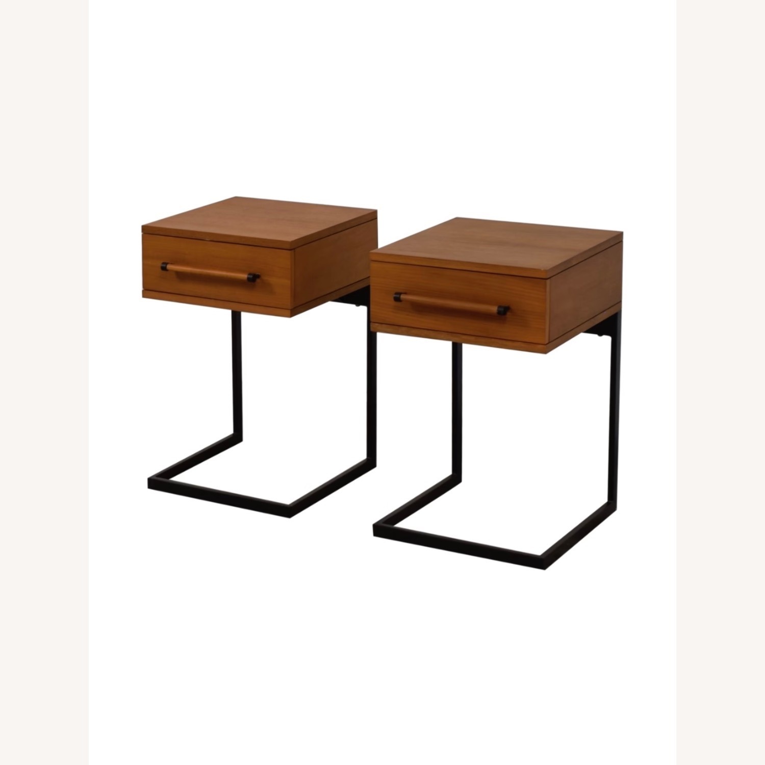 West Elm Nash C-Base Nightstand - Teak, Set of 2 - image-5