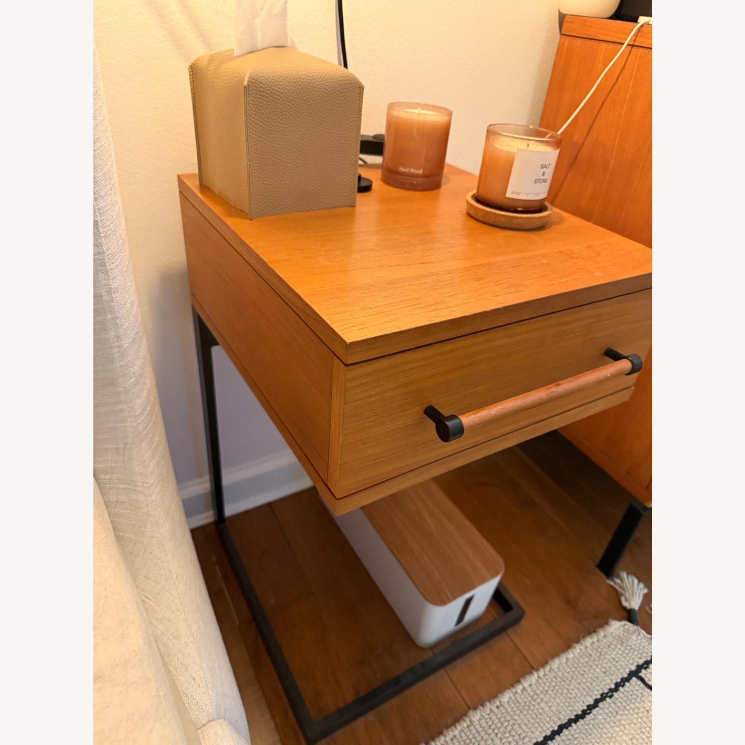 West Elm Nash C-Base Nightstand - Teak, Set of 2 - image-2