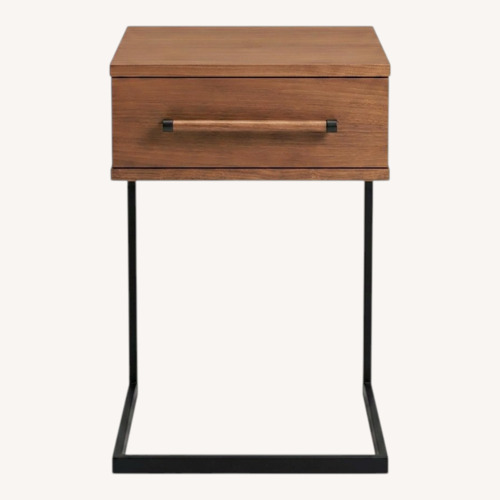 Used West Elm Nash C-Base Nightstand - Teak, Set of 2 for sale on AptDeco