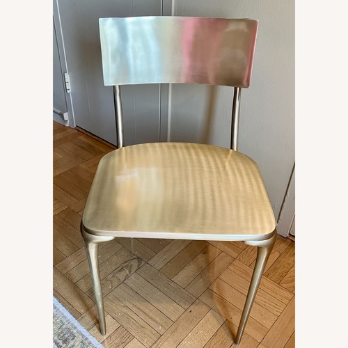 Used CB2 Oro Gold Metal Accent Chair for sale on AptDeco