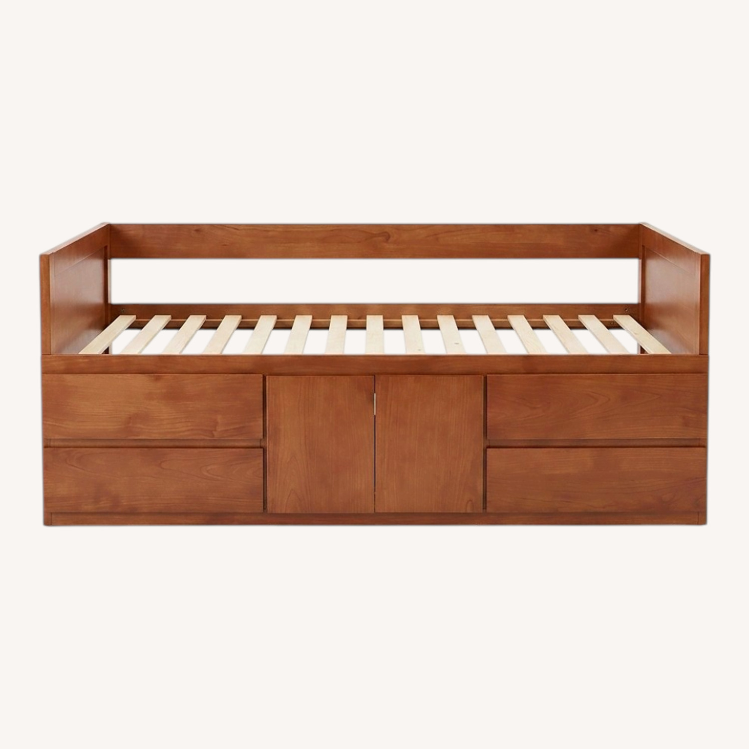 Solid Wood Twin Storage Bed - image-0