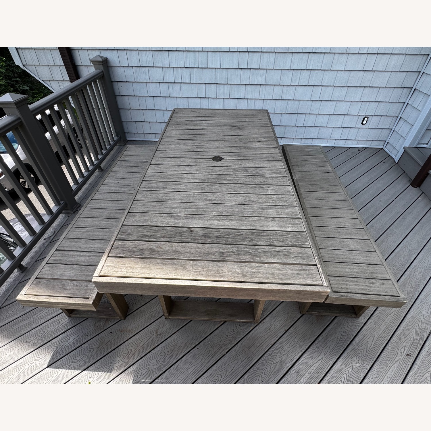 West Elm Portside Light Gray Wood Patio Furniture - image-4