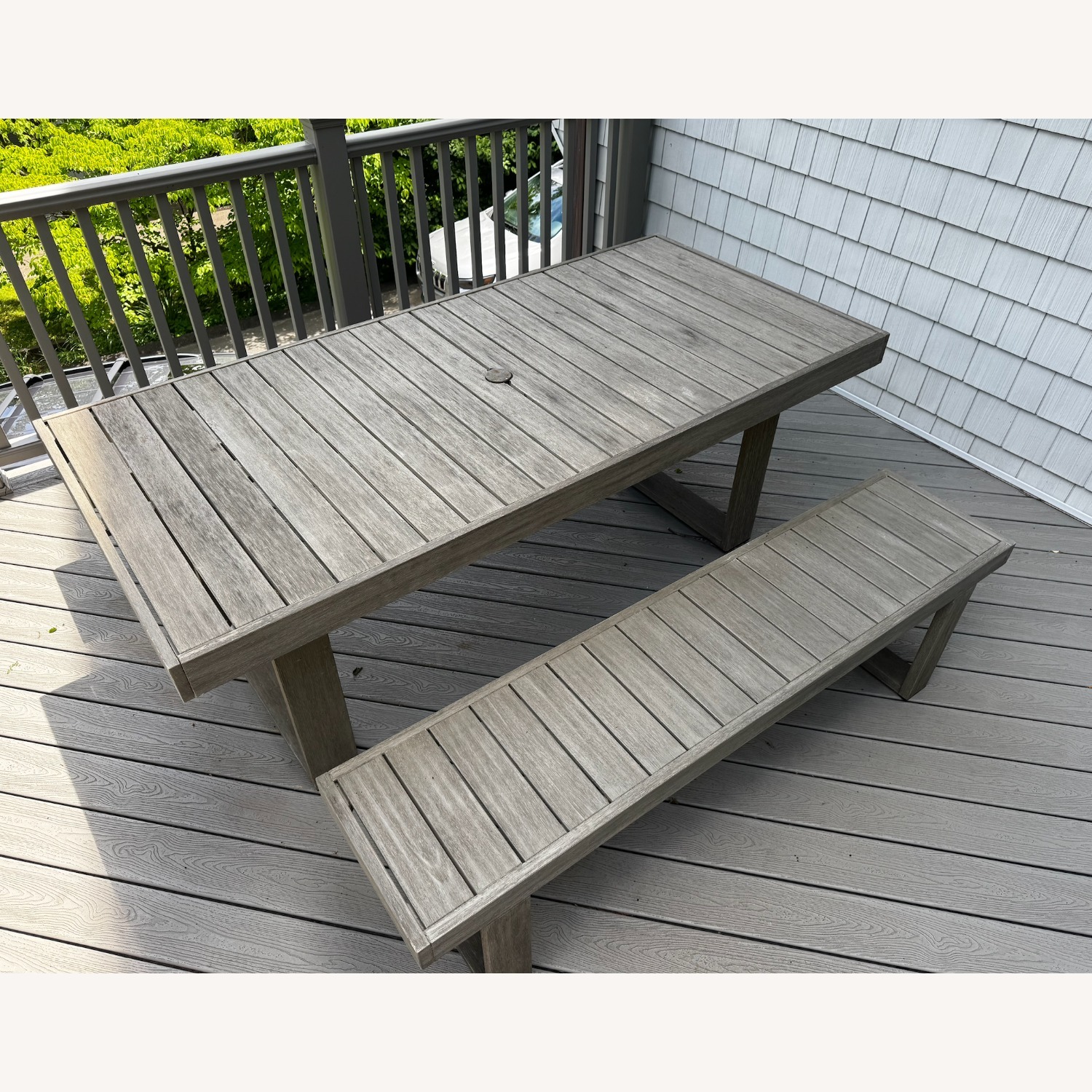 West Elm Portside Light Gray Wood Patio Furniture - image-2