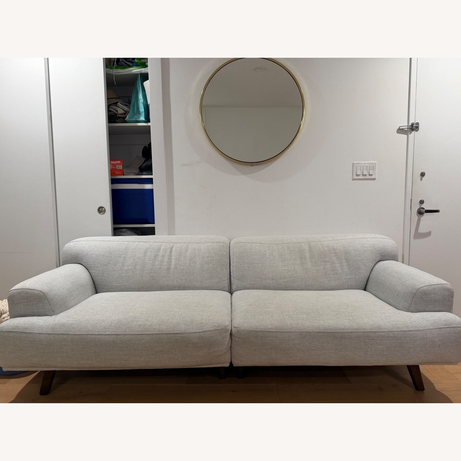 Poly and Bark Light Gray Linen 3+ Seater Sofa - image-2