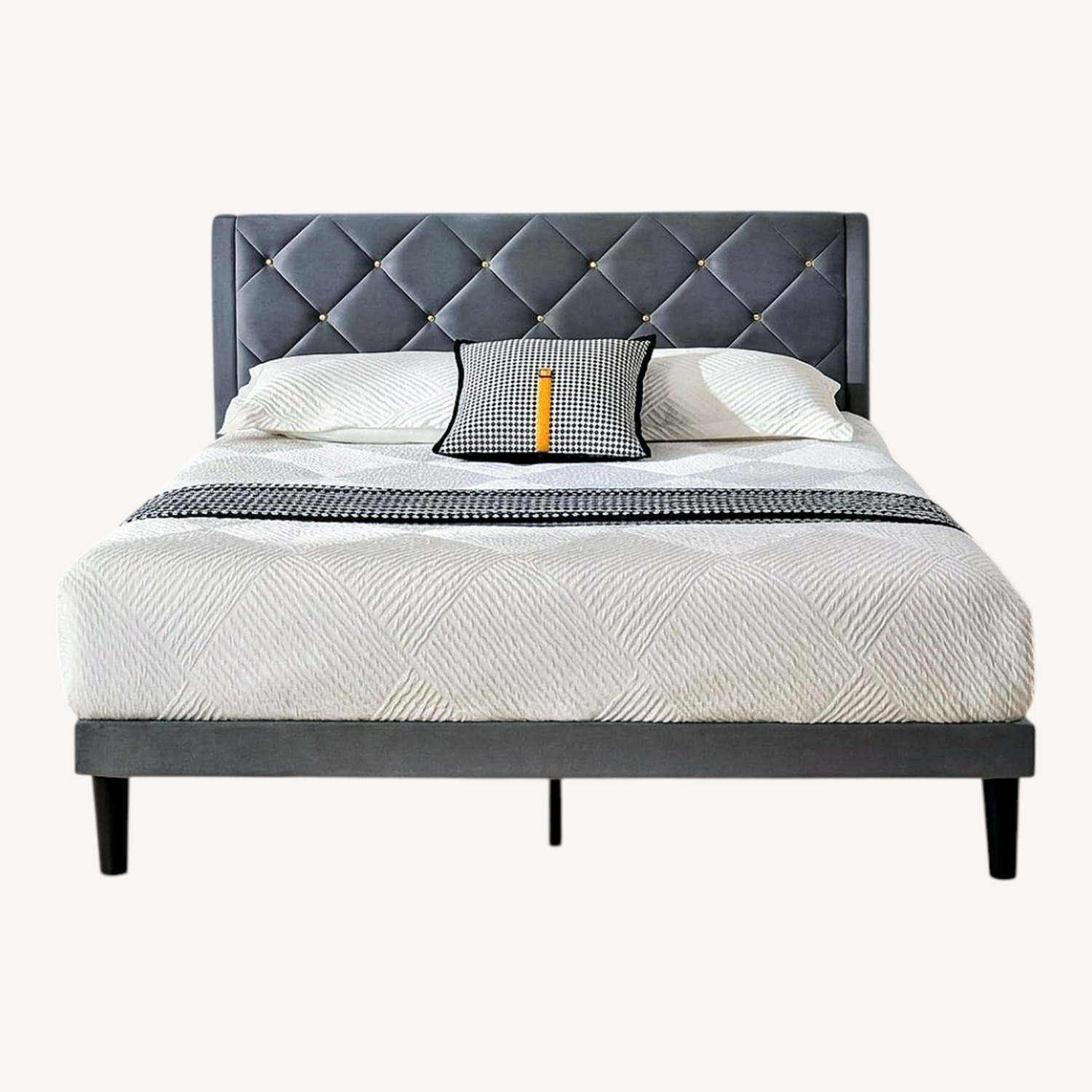 Amazon Dark Gray Fabric Full Bed - image-0