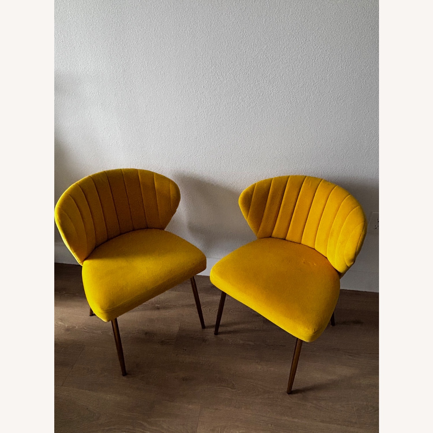 Wade Logan Axia Yellow Velvet Accent Chairs - image-2