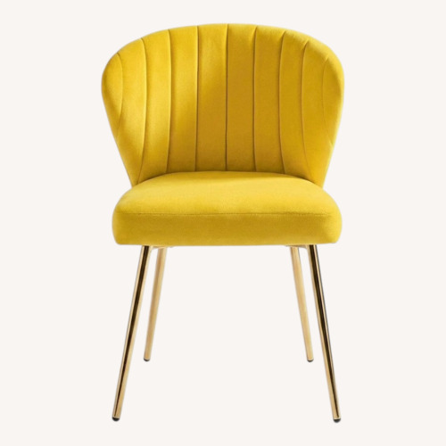 Used Wade Logan Axia Yellow Velvet Accent Chairs for sale on AptDeco
