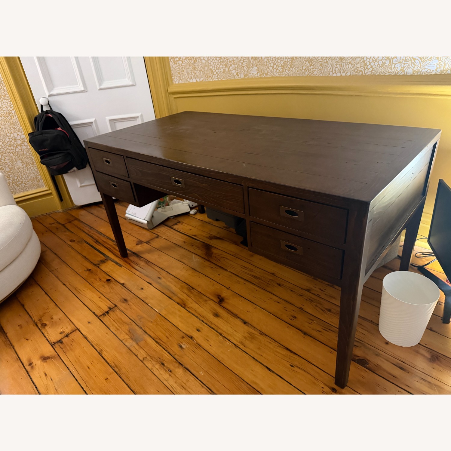 Crate & Barrel Morris 60" Chocolate Brown Desk - image-4