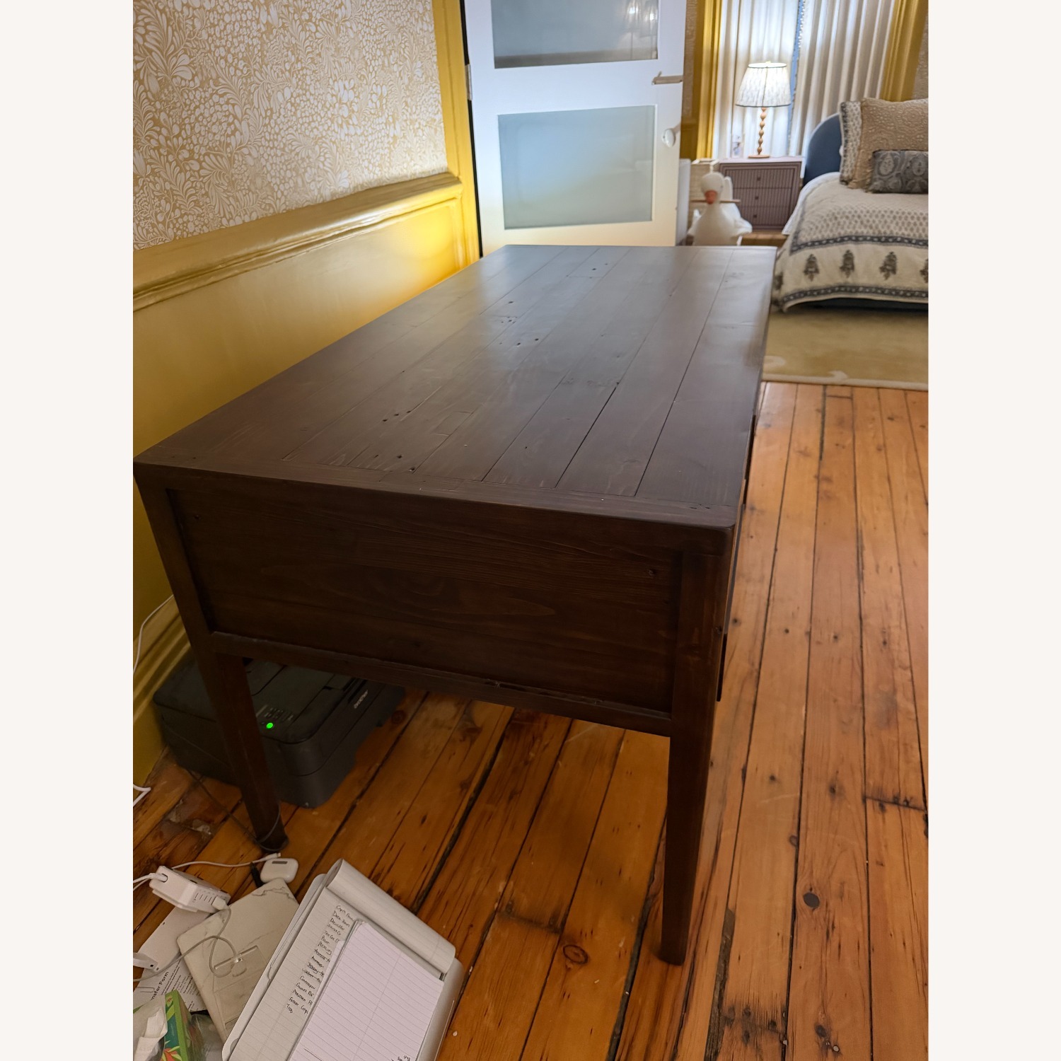 Crate & Barrel Morris 60" Chocolate Brown Desk - image-6