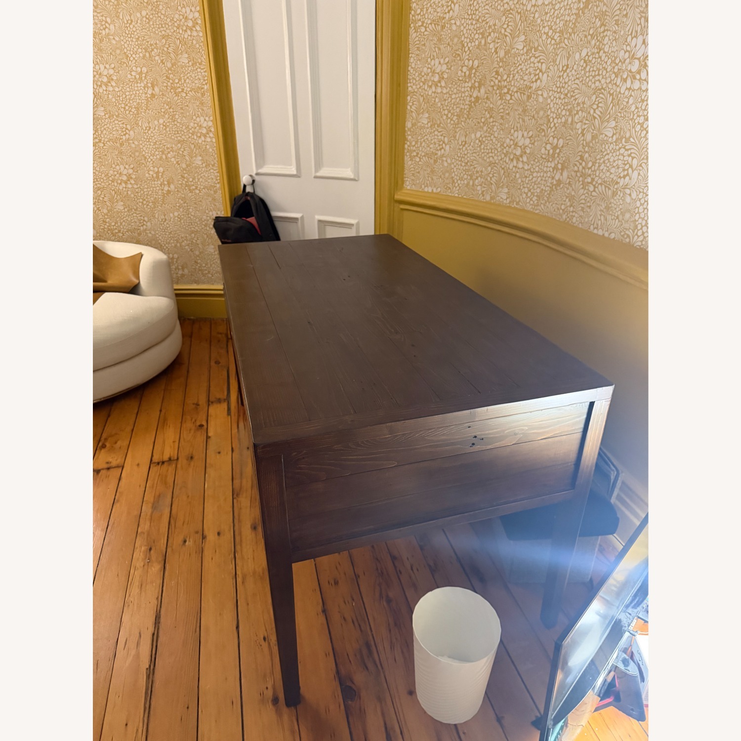 Crate & Barrel Morris 60" Chocolate Brown Desk - image-3