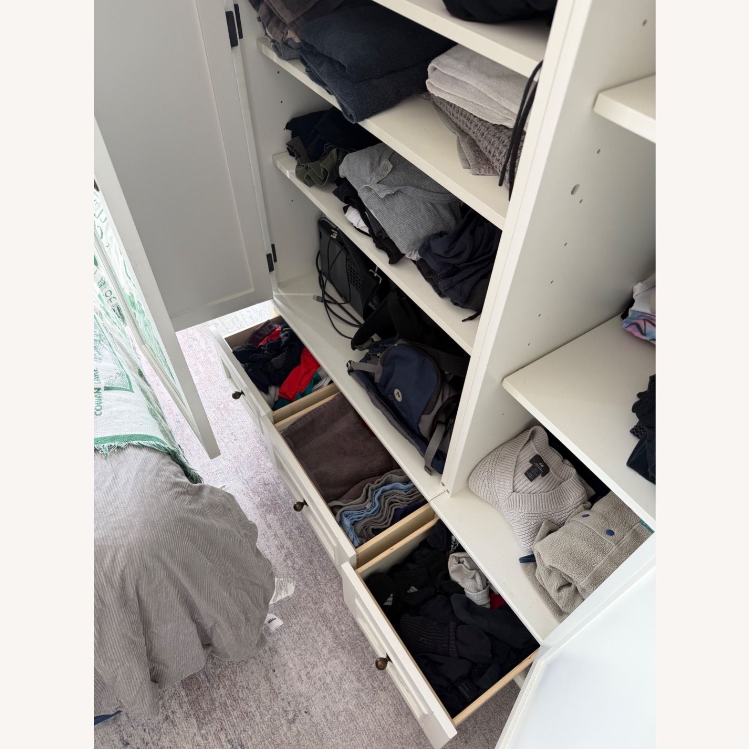 White Wood Armoire - image-4