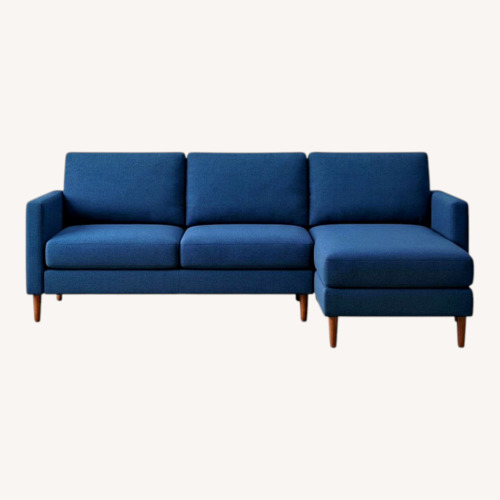 Used Blue Fabric 3+ Seater Sofa W Chaise- Modular for sale on AptDeco