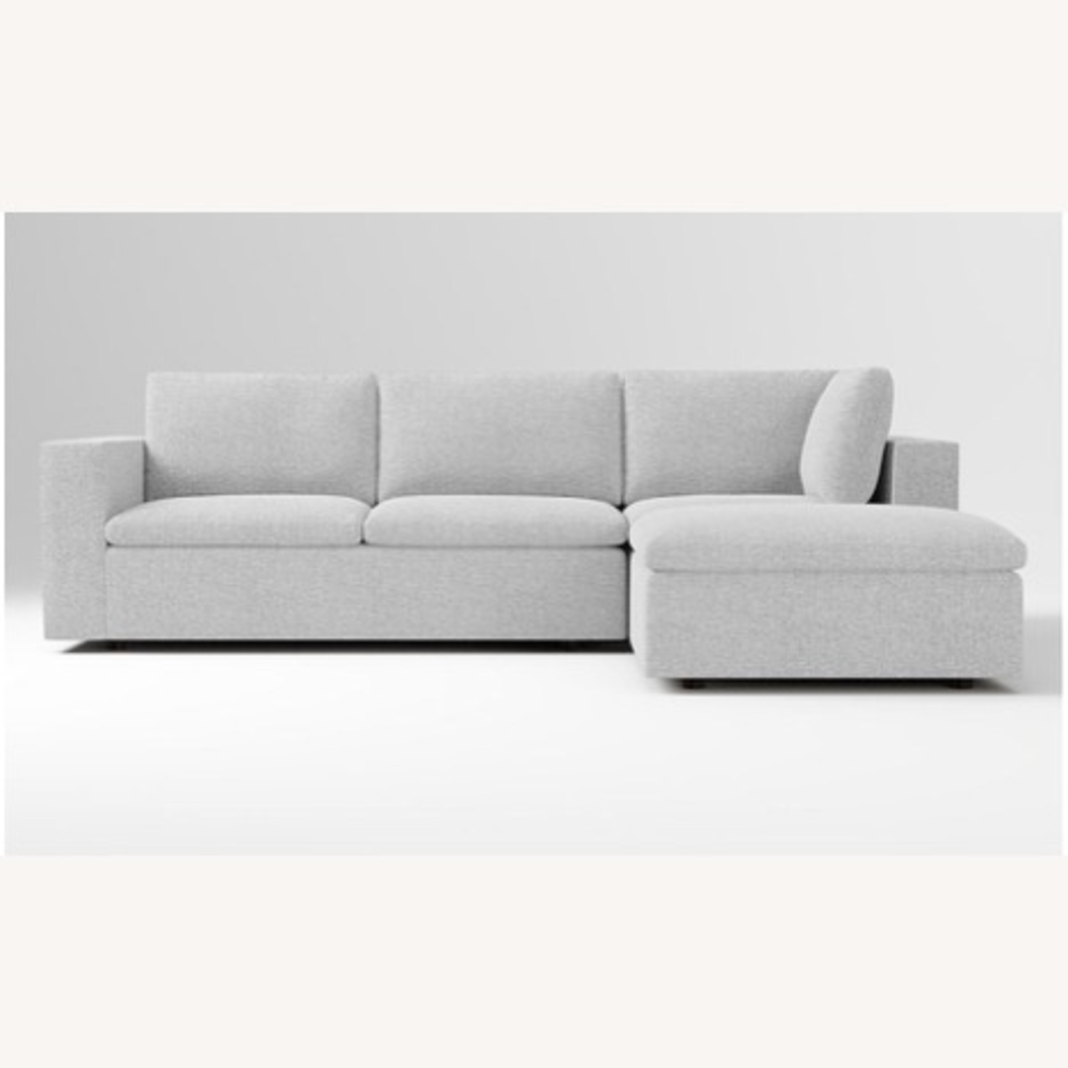 West Elm Light Gray Fabric 3+ Piece Sectional - image-3