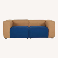 Hay Mags Blue Wool Blend 2 Seater Sofa