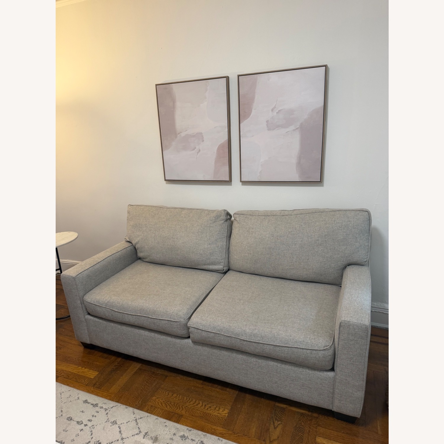 Pottery Barn Light Gray Fabric 2 Seater Sofa - image-2