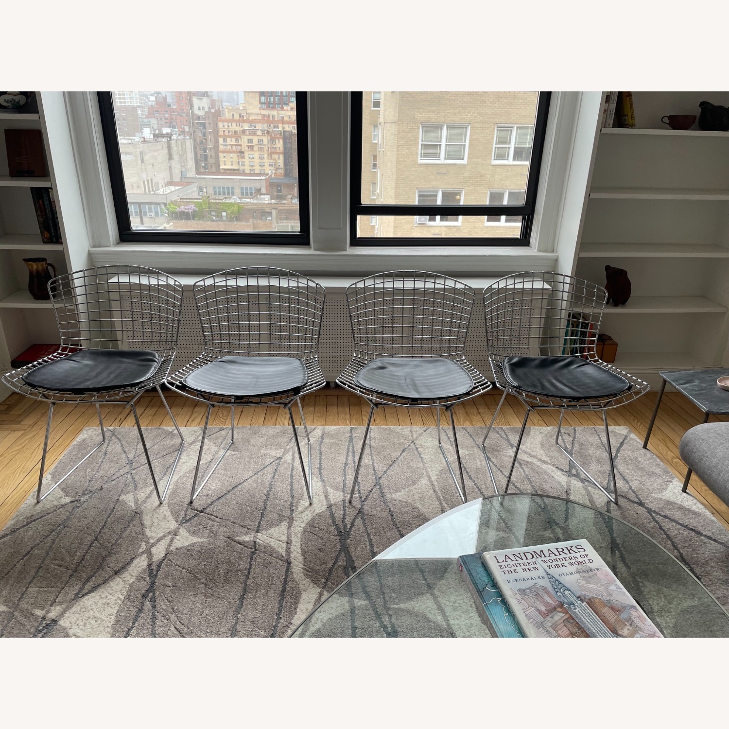 Bertoia Silver Metal Dining Chairs - image-1