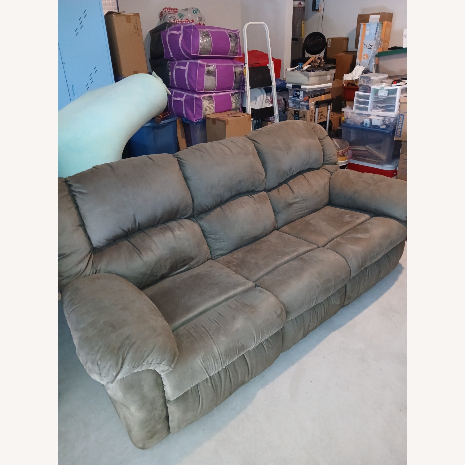 Dark Brown Fabric 3+ Seater Sofa - image-2
