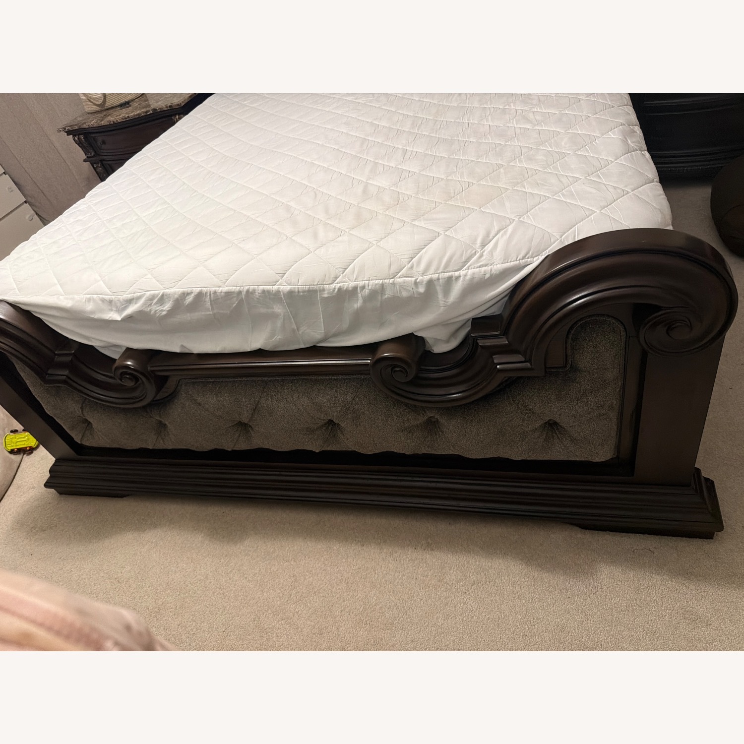 Ashley Furniture Dark Brown Maylee King Upholstered Bed - image-5