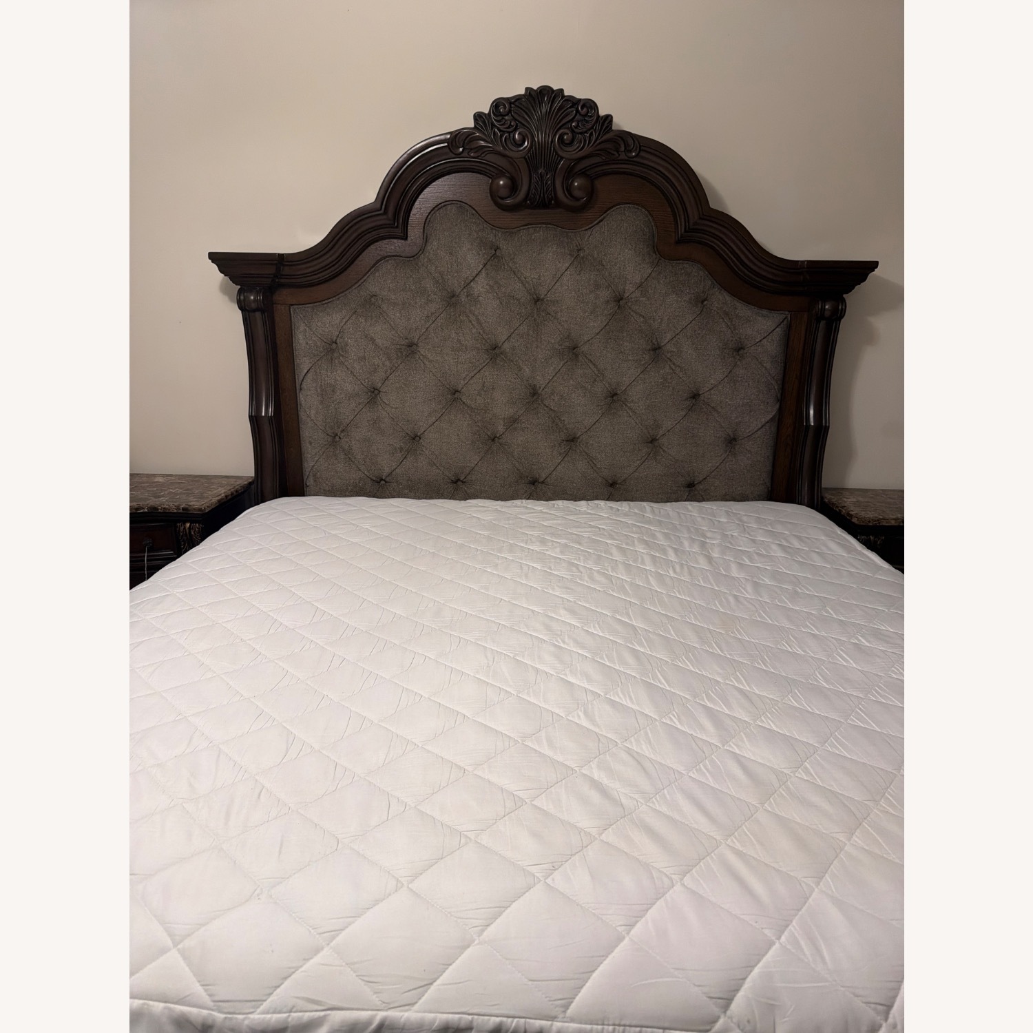 Ashley Furniture Dark Brown Maylee King Upholstered Bed - image-1