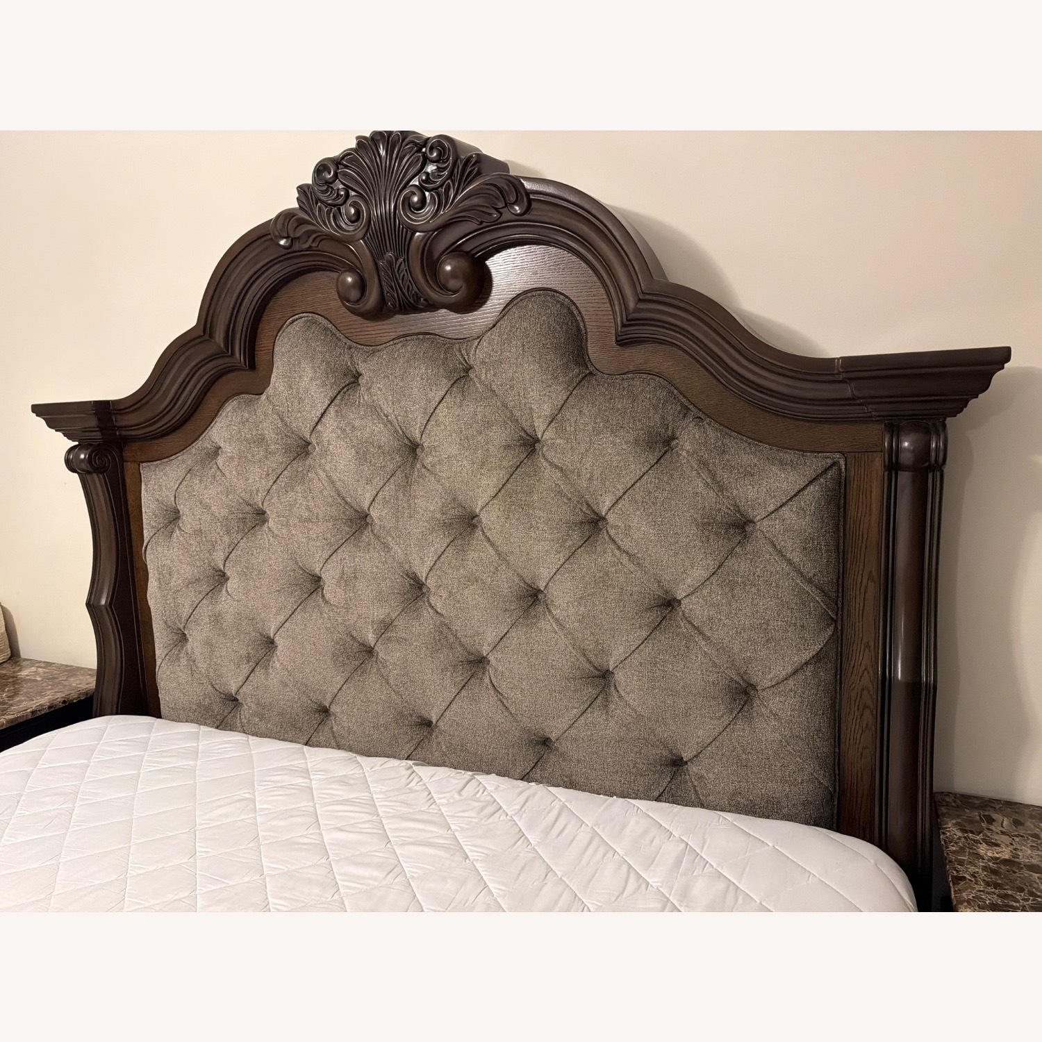 Ashley Furniture Dark Brown Maylee King Upholstered Bed - image-4