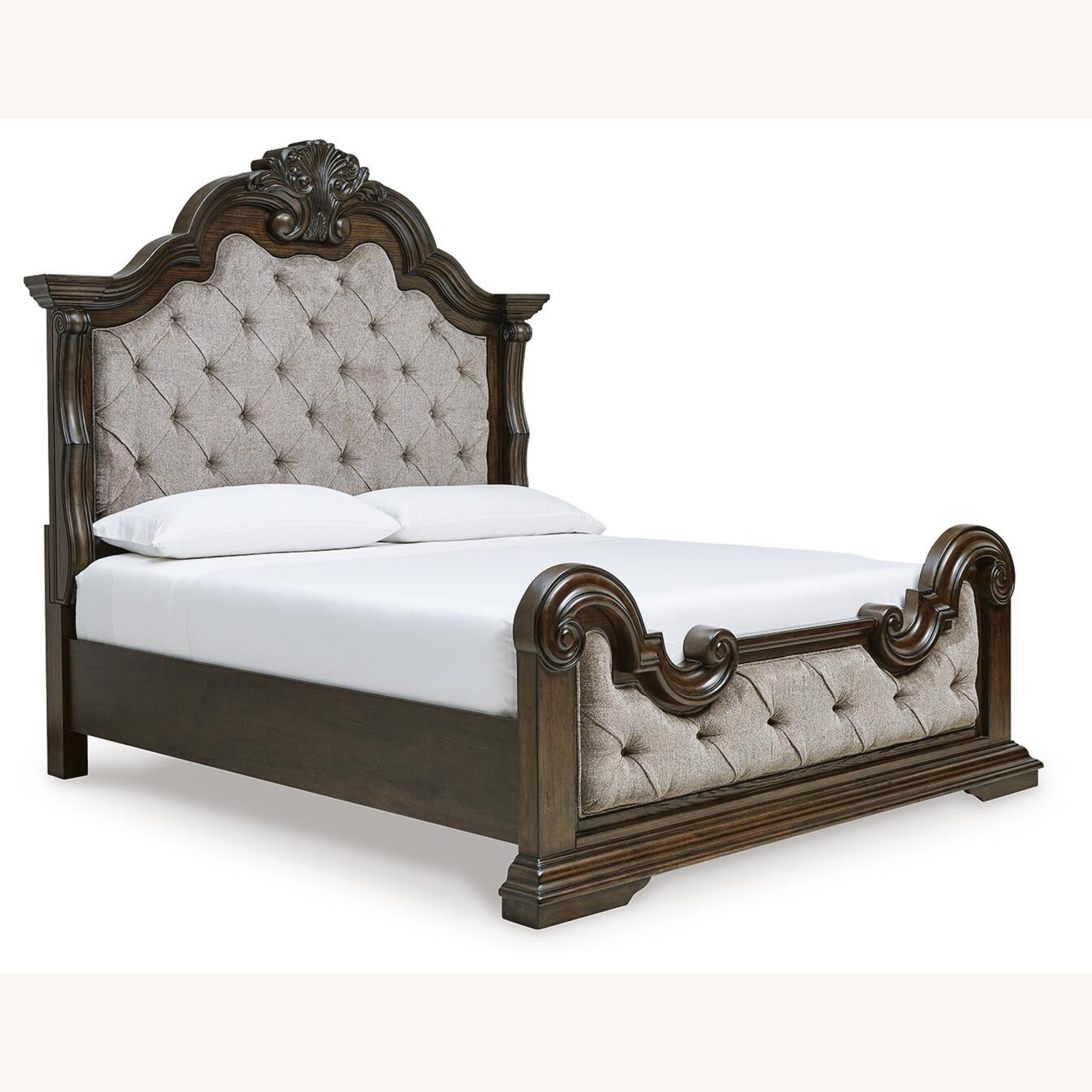 Ashley Furniture Dark Brown Maylee King Upholstered Bed - image-6