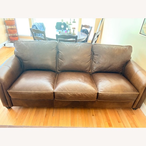 Used Dark Brown Leather 3+ Seater Sofa for sale on AptDeco