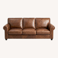 Dark Brown Leather 3+ Seater Sofa