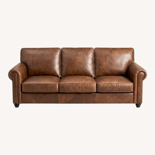 Used Dark Brown Leather 3+ Seater Sofa for sale on AptDeco