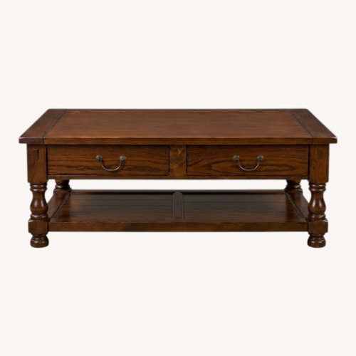 Used Dark Brown Wood Coffee Table for sale on AptDeco