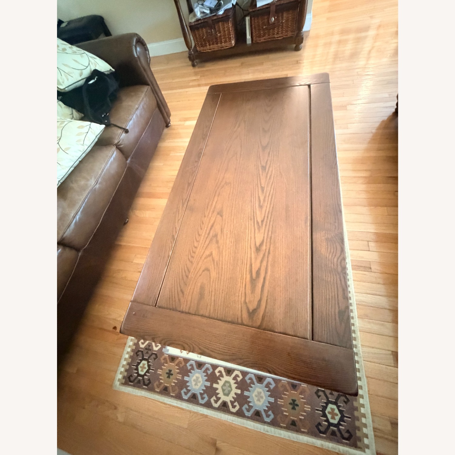 Dark Brown Wood Coffee Table - image-3