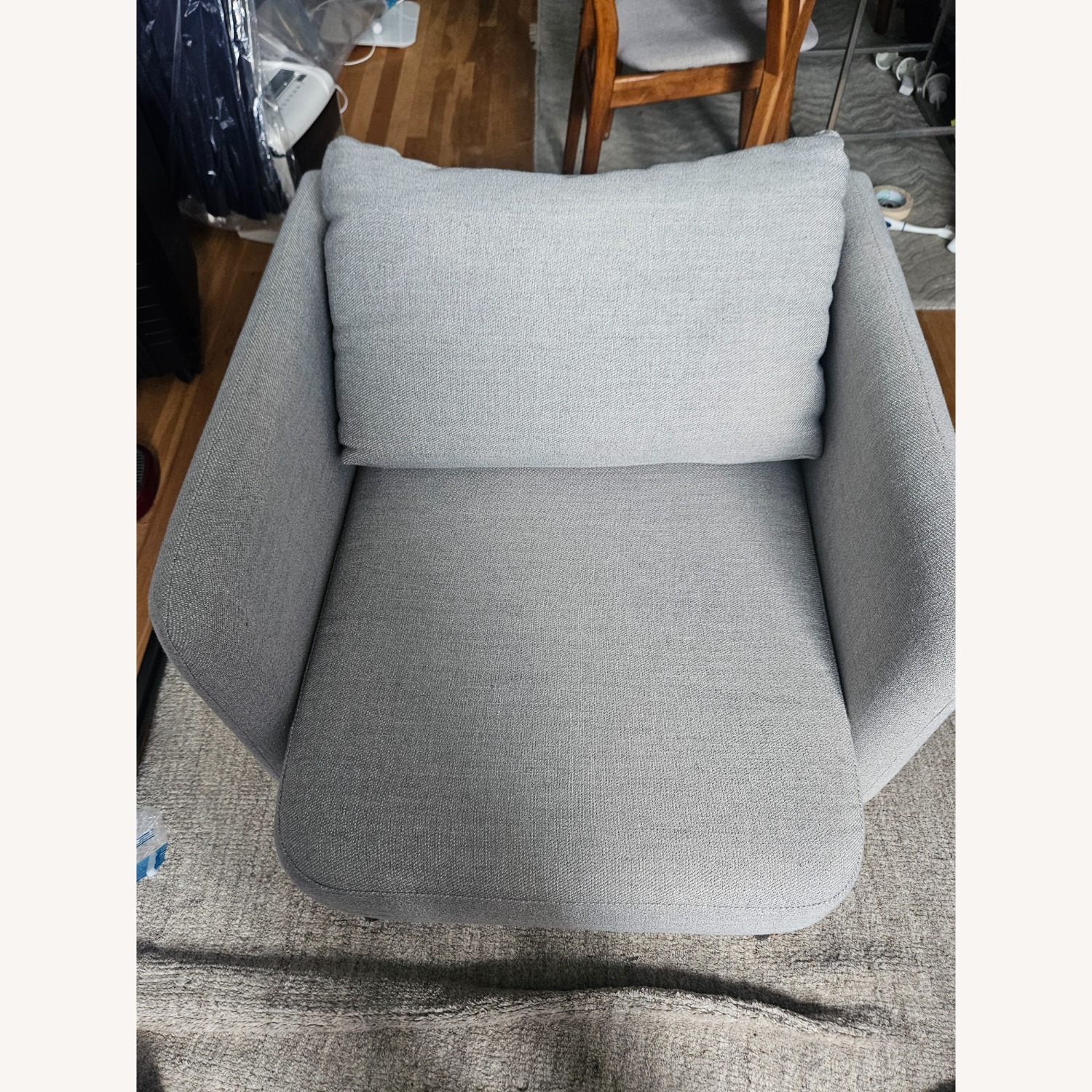 West Elm Light Gray Accent Chairs - image-2