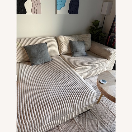 Used Ashley Furniture Lindyn White 2 Piece Sectional for sale on AptDeco