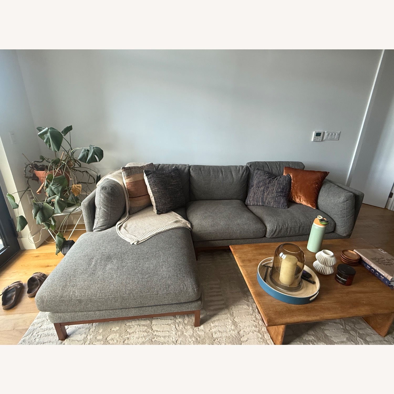 Castlery Owen Light Gray Fabric 2 Piece Sectional - image-1