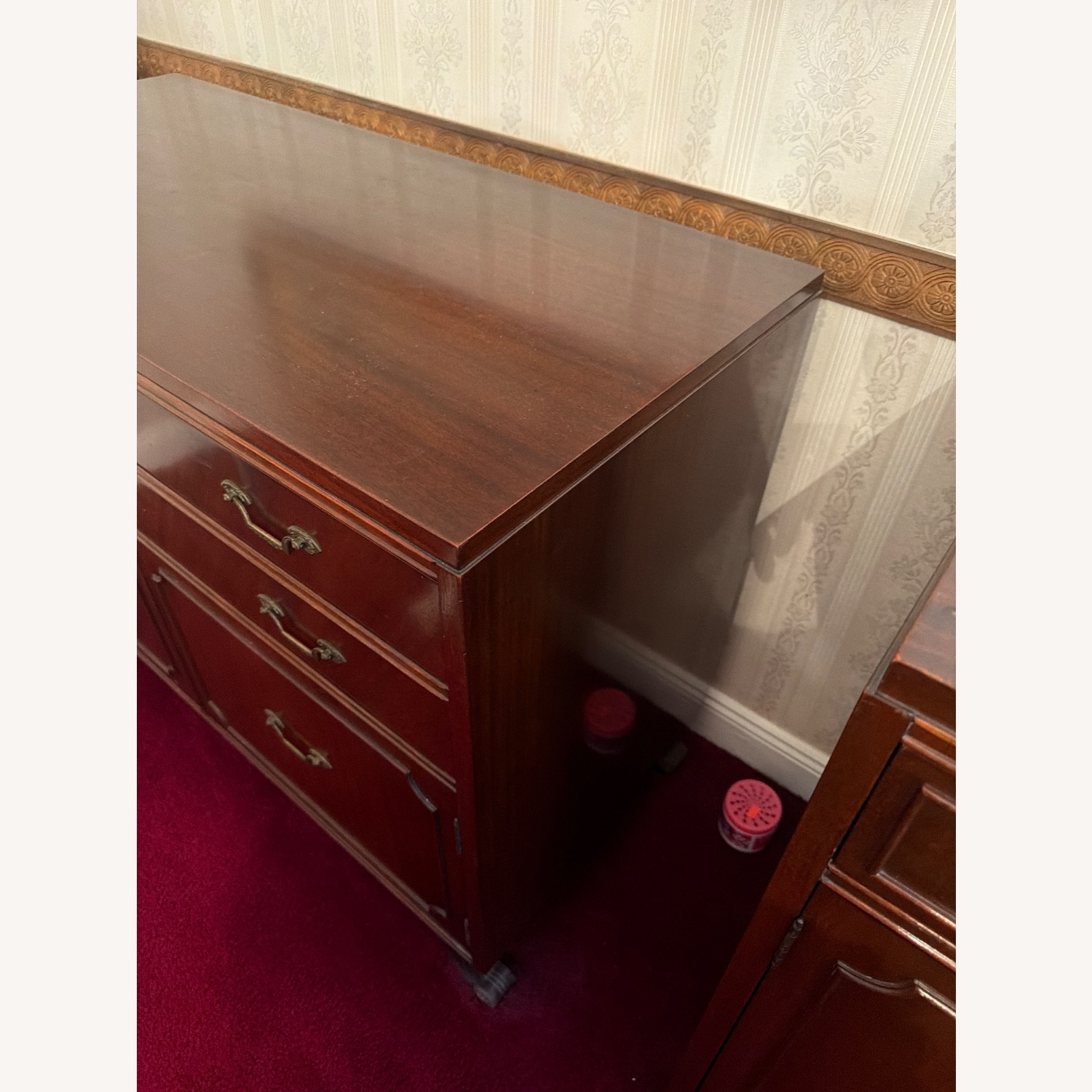 Antique Dark Brown Dresser - image-3